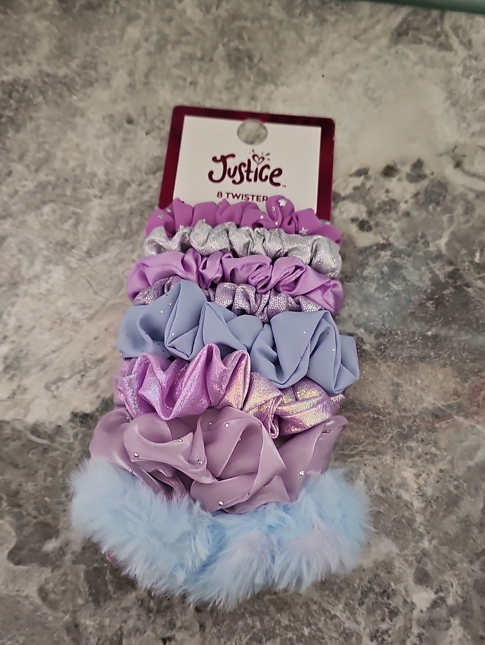 Justice Lavender, Lilac & Silver Girls Scrunchie Set